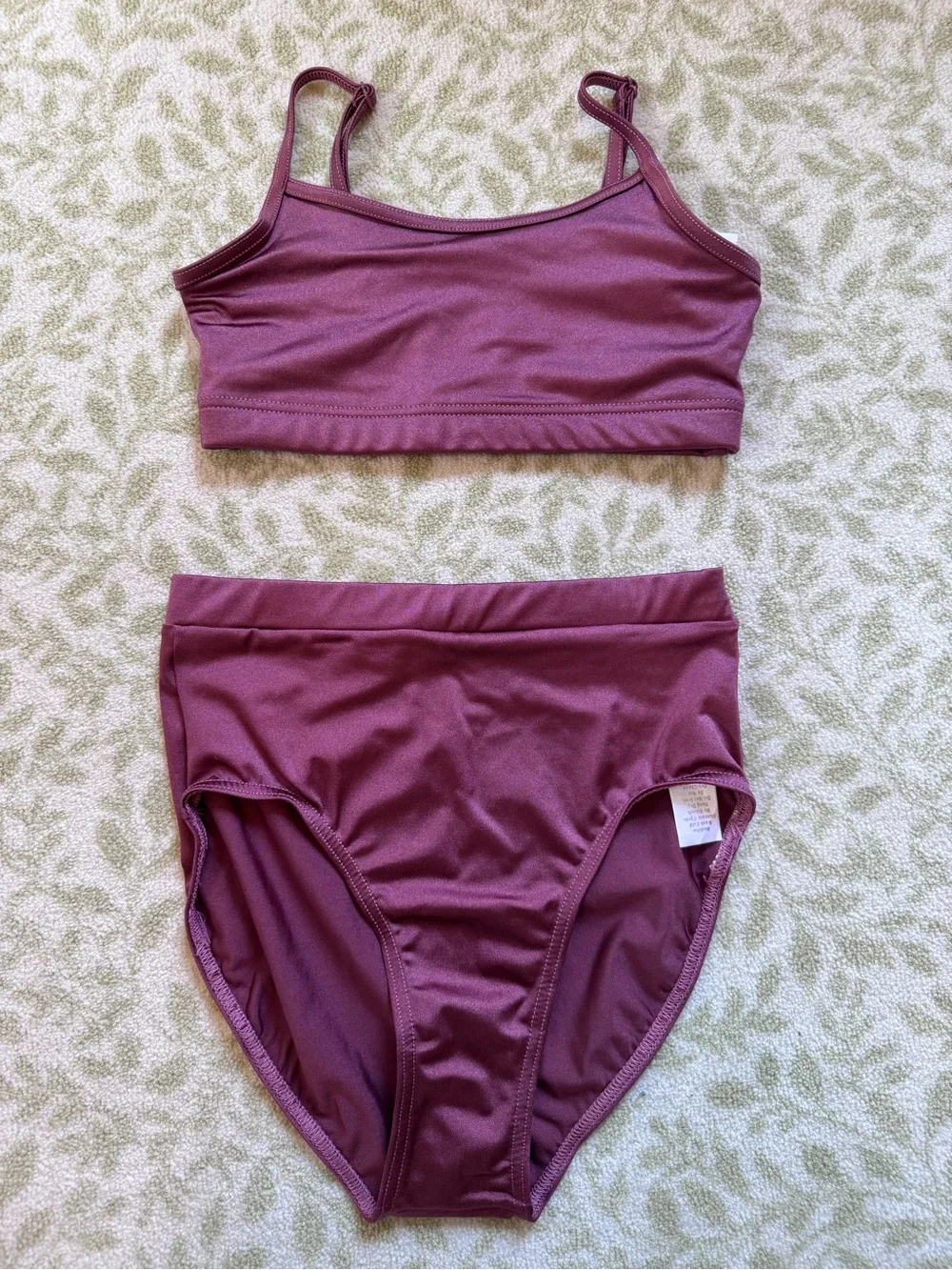Weissman Rosewood Burgundy 4-Piece Lyrical Dance Costume Mesh Mock Neck Size LC